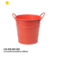 喻娄欧式风简约铁艺双耳化妆刷桶筷子刀叉收纳桶笔筒家用收纳小桶子 红色双耳桶