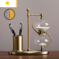 喻娄金属笔筒沙漏计时器北欧办公室书桌面摆件创意高档生日礼物送礼盒 30分钟-白沙 送礼盒