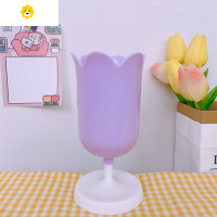 喻娄韩国is风少女心花朵桌面摆件 swimmer花瓣笔筒化妆刷桶 拍摄道具 紫色