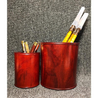 喻娄实木笔筒血檀酸枝收纳筒多功能大容量办公桌面摆件创意时尚中国风 血檀俩件套大号小号