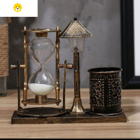 喻娄创意闪光路灯沙漏计时器笔筒摆件卧室桌面摆饰送女友闺蜜生日礼物 38铜色(向日葵包装+礼袋+贺卡)