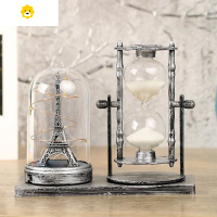 喻娄创意闪光路灯沙漏计时器笔筒摆件卧室桌面摆饰送女友闺蜜生日礼物 32银色(向日葵包装+礼袋+贺卡)