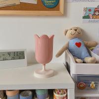 喻娄**is少女心花瓣郁金香化妆刷桶桌面收纳装饰小摆件 花瓣笔筒(藕粉色)