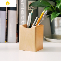 喻娄定制刻字榉木胡桃木实木笔筒创意时尚办公收纳盒北欧木质简约笔桶 7.5cm榉木简约无字