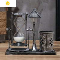 喻娄创意闪光路灯沙漏计时器笔筒摆件卧室桌面摆饰送女友闺蜜生日礼物 38银色(向日葵包装+礼袋+贺卡)