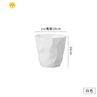 喻娄Less livig网红is塑料笔筒丹麦褶皱桌面收纳罐储物罐可叠放摆件 白色