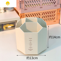 喻娄片片吖is清新可爱旋转笔筒学生宿舍桌面书桌收纳大容量笔筒收纳 旋转5格笔筒