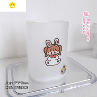 喻娄is亚克力透明简约笔筒学生桌面文具收纳盒化妆刷收纳桶 白色笔筒+贴纸