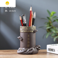 喻娄三星堆陶瓷创意笔筒摆件复古可爱学生桌面办公室多功能收纳装饰品 悟空定海神针笔筒