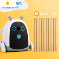 喻娄小学生用儿童转笔刀削笔刀手动旋笔绞笔转笔器铅笔刀削笔刨笔机手摇小型便携式学习用品 白色机器狗-送10支原木铅笔