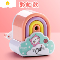 喻娄卷笔刀削笔器进铅小学生幼儿园可爱卡通儿童多功能钻笔刀旋刨笔机手摇铅笔刀转笔刀削笔刀彩铅卷笔器 彩虹粉[自动进铅/