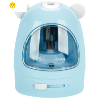 喻娄多功能削铅笔器电动转笔刀小学生用卷笔刀儿童卡通可爱削笔刀 8017蓝色+电池+刀架