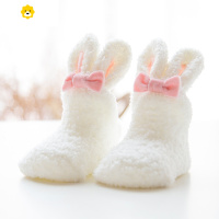 喻娄秋冬款珊瑚绒加厚加绒宝宝袜子新生儿毛巾袜婴儿地板袜儿童女宝袜