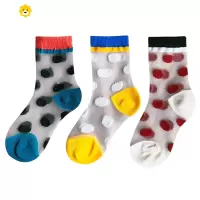 喻娄儿童袜子春秋夏季薄款男女童宝宝中筒夏天童袜网眼水晶冰丝袜短袜