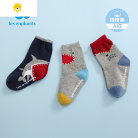喻娄婴儿袜子男童卡通短袜三双装儿童防滑时尚袜子20春秋新款
