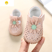 喻娄20春秋夏季女童小皮鞋镂空宝宝软底花朵公主鞋婴幼儿单鞋学步鞋