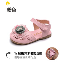 喻娄女童凉鞋20新款时尚小童网红软底2-3岁牛筋镂空花朵学步女童鞋学步鞋