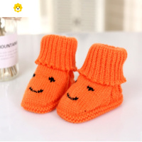 喻娄手工编织 新生儿毛线鞋 鞋子婴儿学步鞋软底针织满月鞋0-3-6个月