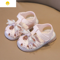 喻娄凉鞋儿童女宝宝公主鞋夏季软底珍珠蝴蝶结小童鞋女童学步凉鞋包头学步鞋