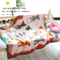 喻娄夏季婴儿纱布毛巾被新生卡通儿童宝宝盖毯透气柔软午休毯