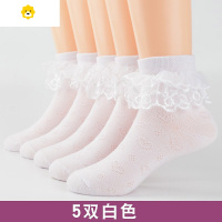 喻娄儿童花边袜女童袜夏季薄款春秋蕾丝公主白色舞蹈袜宝宝短袜子