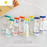 喻娄儿童袜子春秋季薄款韩国潮袜纯色男女童夏天网眼短袜中大童袜