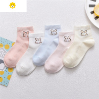喻娄儿童袜子春秋薄款兔子图案短袜夏季学生中大女童婴儿宝宝短袜