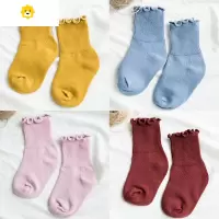 喻娄女童堆堆袜春秋季儿童中筒袜子宝宝短袜松口卷边1-3-5-8-10岁
