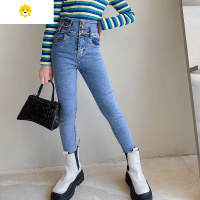 喻娄女童牛仔裤秋装20年新款中大童装洋气儿童裤子春秋修身高腰长裤