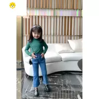 喻娄童装女童韩版牛仔裤20秋装新款儿童洋气喇叭裤宝宝长裤子