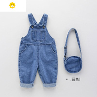 喻娄童装男童春秋款新款牛仔背带裤小童男女宝宝春装洋气男孩儿童长裤