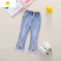 喻娄女童小喇叭裤秋装20新款女宝宝洋气时髦牛仔裤小童春秋休闲裤子