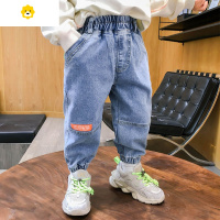 喻娄男童牛仔裤春秋新款小童洋气宽松休闲裤春季宝宝时髦帅气儿童裤子