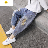 喻娄童装春秋男童裤子20新款帅儿童洋气牛仔裤秋装帅气男孩长裤潮牌