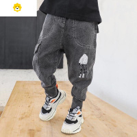 喻娄童装男童牛仔裤秋冬装儿童哈伦裤中小童韩版休闲长裤男孩帅气潮裤