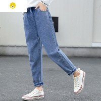 喻娄女童裤子春秋款长裤中大童宽松牛仔裤韩版女儿童装秋季休闲裤外穿