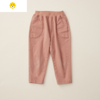 喻娄新款男女童柔软棉质宽松洋气休闲运动长裤儿童纯色裤子
