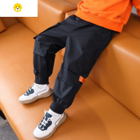 喻娄男童工装裤春秋装20新款男孩帅气儿童休闲裤子中大童运动长裤潮