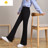 喻娄女童春秋裤子外穿女孩长裤儿童大童洋气喇叭裤夏季薄款黑色弹力裤