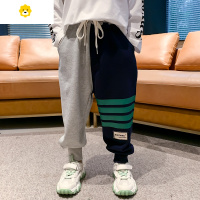 喻娄潮牌男童春秋裤子儿童街舞假两件运动裤秋款卫裤男孩大童薄款长裤