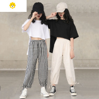 喻娄女童裤子夏季薄款儿童运动灯笼裤防蚊裤中大童长裤宽松休闲束脚裤