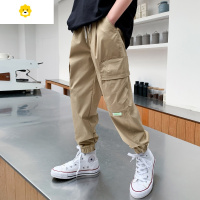 喻娄男童裤子春秋款新款秋装儿童中大童工装裤男孩薄款休闲长裤工装裤