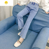 喻娄女童秋装牛仔裤20童装时髦洋气喇叭裤中大童女孩网红长裤子外穿