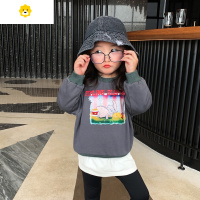 喻娄陈大猪L妈 女童卫衣春秋20早秋童装卡通印花儿童长袖女宝宝上衣