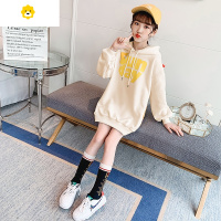 喻娄女童卫衣春秋装20新款中大童女孩长袖连衣裙儿童中长款上衣洋气