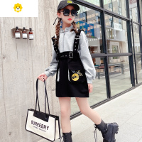 喻娄女童秋装20新款卫衣中大童中长款中国风洋气时髦连衣裙潮酷外套