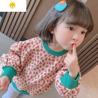 喻娄女童卫衣豹纹春秋季20新款洋气儿童韩版童装女宝宝秋装上衣小童