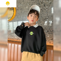 喻娄男童卫衣秋装儿童中大童撞色休闲POLO领上衣男孩20新款