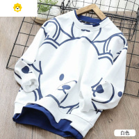 喻娄儿童卡通卫衣中大童假两件打底衫20春秋新款男童上衣套头衫