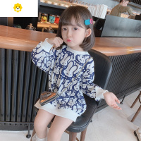 喻娄女童洋气卫衣20秋季新款儿童网红秋装韩版中长款女宝宝连衣裙潮